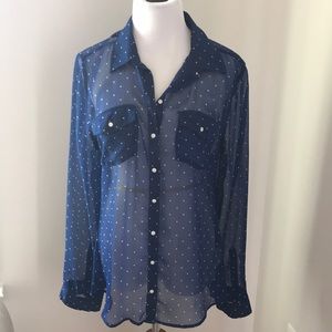 A&F Sheer button up blouse